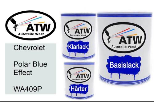 Chevrolet, Polar Blue Effect, WA409P: 1L Lackdose + 1L Klarlack + 500ml Härter - Set, von ATW Autoteile West.